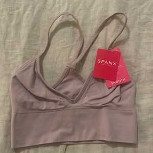 spanx smooth razor baxk bralette in dusty mauve pink